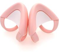 sciuU Decorative Cute Pink Cat Ears for Headphones, Decoration compatible with Headset HypreX Cloud/II/Flight, Lovely Kitty Adjustable Attachment Straps for Vedio Live Gaming Headsets - Pink + White