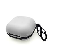 sciuU Protective Silicone Case compatible with Samsung Galaxy Buds Live, Skin Cover with The Stainless Shockproof Secure Ring for Wireless Earbuds Charging Case with Anti-Lost Carabiner, Grey