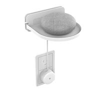 sciuU Universal Wall Mount, ABS Wall Shelf for Google Home mini, Google Wifi, Security Camera, Sonos, Speakers, Smart Home, Built-in Cable Organizer, Installation with 3M Adhesive or Screws, White