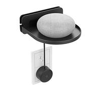 sciuU Universal Wall Mount, ABS Wall Shelf for Google Home mini, Google Wifi, Security Camera, Sonos, Speakers, Smart Home, Built-in Cable Organizer, Installation with 3M Adhesive or Screws, Black