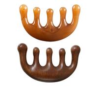 SCJJZ Massage Comb, Five Tooth Meridian Resin Massage Comb, Acupressure Scraping Massager, Portable (Pack of 2)
