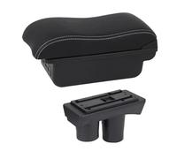 SCKCPNHNPP For Citroen C2 For C3 Car Armrest Box Storage Box Double Layer Interior Charging USB Led Retrofit Parts Car Armrest Cushion(C 2 White Line)