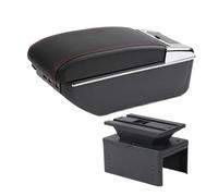 SCKCPNHNPP For Megane 2 Car Armrest Box Retrofit Parts Interior Storage Box USB LED Accessories Car Armrest Cushion(D1 red line 7USB)