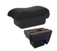 SCKCPNHNPP For Seat For Ibiza 6j 6L 2017-2020 2021 2022 2023 2024 2025 Car Armrest Box Storage Box Retrofit Interior Accessories Car Armrest Cushion(C Black red NO USB)
