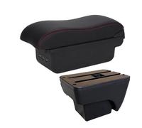 SCKCPNHNPP For Seat For Ibiza 6j 6L 2017-2020 2021 2022 2023 2024 2025 Car Armrest Box Storage Box Retrofit Interior Accessories Car Armrest Cushion(B1 Black red 3USB)