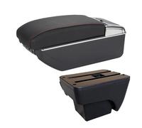 SCKCPNHNPP For Seat For Ibiza 6j 6L 2017-2025 2024 2023 2022 2021 2020 Car Armrest Box Storage Box Retrofit Interior Accessories Car Armrest Cushion(B1 Black red 7USB)