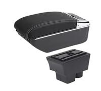 SCKCPNHNPP For Skoda For Fabia For Roomster Car Armrest Box Interio Special Center Storage Box USB LED Retrofit Parts Car Armrest Cushion(C style white line)