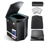 Sckee 2025 Upgraded XL Portable Toilet for Adults,16.5'' Tall Camping Toilet with Lid and Convenient Carry Bag, Portable Potty for Camping, Hiking, Car Travel,Truck, RV, Boating, Road Trips, Beach