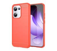 SCL Case for OPPO Reno13 5G - Anti-Slip Brushed Texture with Carbon Fiber Design, Shockproof Protective Soft TPU Cover for OPPO Reno13 - Red