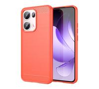 SCL Case for OPPO Reno13 Pro 5G - Anti-Slip Brushed Texture with Carbon Fiber Design, Shockproof Protective Soft TPU Cover for OPPO Reno13 Pro - Red
