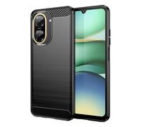 SCL Phone Case for POCO C71 and Redmi A5 (Global) - Anti-Slip Brushed Texture with Carbon Fiber Design, Shockproof Protective Soft TPU Cover - Black