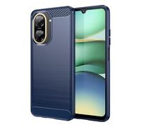 SCL Phone Case for POCO C71 and Redmi A5 (Global) - Anti-Slip Brushed Texture with Carbon Fiber Design, Shockproof Protective Soft TPU Cover - Blue