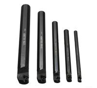 SCLCR Lathe Turning Tool Holder Set with CCMT Carbide Inserts - 5 Pcs Alloy Steel Boring for Bars for CNC Machining, 7/10/12/16/20mm, Includes Wrenches