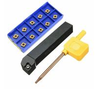 SCLCR1212H06 Lathe Tool Holder with CCMT060204-HM Carbide Inserts, Alloy Steel Construction, 79x15x12mm for Rough/Semi-Finish Machining of Steel and Cast Iron