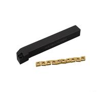 SCLCR1212H06 Lathe Turning Tool Holder with 10× CCMT060204-HM Carbide Inserts (VP15TF/YBC251), Alloy Steel, for Rough & -Finish Machining of S