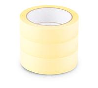 Scley Masking Tape, Yellow, 30 mm x 33 m, Pack of 3, Indoor Use, Waterproof