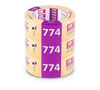 Scley Pack of 3 double-sided adhesive tape, carpet tapes, width 50 mm, length 25 m, universal adhesive tape series *774, yellow mounting tape, laying tape for floor heating etc. A0313-742552