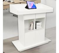 SCLGQUEI Professional Wooden Podium with Three-Tier Storage - Designed for Lecture Halls, Church Services, Classrooms and Conference Use