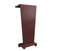 SCLGQUEI Red Wooden Mobile Podium on Wheels - Business Lecture and Church Pulpit with Wire Access Hole for Microphones and Laptops