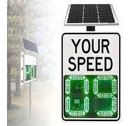 SCLGQUEI Solar Powered Radar Speed Sign 24"x35" - LED Alert Board for Work Zone & Community Safety, High Visibility