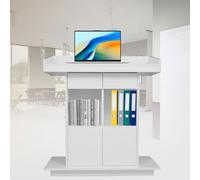 SCLGQUEI Walnut Wood Lectern Podium with Storage Platform - Solid Church Pulpit and Speaking Stand for Sermons, Presentations and Public Events