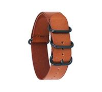 SCLHouiX Leather Watchband Strap Men Women Silver Black Ring Buckle Wrist Bracelet Band Accessories 14mm 16 18mm 20mm 22mm 24mm Fit For NATO Fit For ZULU watch strap
