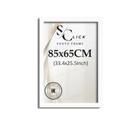 SCLICK 85X65cm Large White Picture Frames-Maxi Poster & Photo Frames With HD Perspex-Solid MDF Wood-Perfect For Gallery Wall Art-Home & Office Décor(White)