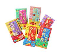 Sclmgo 6 Lucky Money Envelopes Hong Bao Red Envelopes with Horse Motif and Embroidery Card Envelopes for and Vouchers Made of Thick Material, Style B