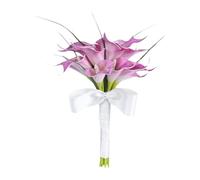 Sclmgo Artificial Bridal Bouquet, Elegant Wedding Decoration, Artificial Flowers, Simulation for The Ceremony, Purplish Red