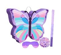 Sclmgo Butterfly Pinata Birthday Party Supplies with Batter And Blindfold Pull String Pinata for Kids