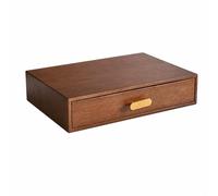 Sclmgo Solid Wood Desktop Storage Cabinet Versatile Wooden Desk Storage Box with Pull-out Drawer Removable Drawers for Home Office, Study Area, Bedroom, Walnut