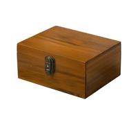 Sclmgo Wooden Storage Box with Hinged Lid Sturdy Retro Wooden Document Box Rustic for Desktop Organization, Dresser Top, M