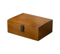 Sclmgo Wooden Storage Box with Hinged Lid Sturdy Retro Wooden Document Box Rustic for Desktop Organization, Dresser Top, L
