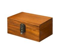 Sclmgo Wooden Storage Box with Hinged Lid Sturdy Retro Wooden Document Box Rustic for Desktop Organization, Dresser Top, S