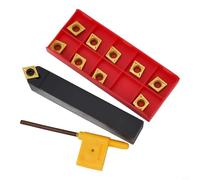 SCMCN1616H09-80 Lathe Turning Tool Holder with 10PC CCMT09 Carbide Inserts, 5/8" (16mm) Shank, Right Hand External Toolholder for CNC and Ma