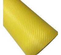 SCMYZLYD Carbon Fibre Vinyl Wrap Roll, Car Wrap Sheet 3D Carbon Fiber Vinyl Multicolor 30cm x 127cm Stickers Decals Motorcycle(Yellow)