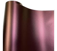 SCMYZLYD Carbon Fibre Vinyl Wrap Roll, Carbon Fiber Vinyl Self Adhesive Wrap Roll Air Release Technology Multicolor Multiple Sizes(Brown to Red,50CM X 200CM)