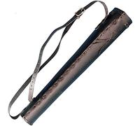 SCMYZLYD PU Leather Arrow Quiver Bag ， Medieval Leather Arrow Holder, Handmade Straps Belt Bag Bow Archery Gear(Black)
