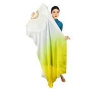 SCMYZLYD Ribs Dance Props Fans， 1 Pair SilkVeil Fan Left Right Women Long Folding Fans Worship Praise Dancing Party Stage Performance Props(Sky Blue,150cm 1pair)