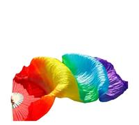 SCMYZLYD Ribs Dance Props Fans， 150cm Length Dancing Fan Gradient Long Color Practice Dancer Props Chinese Silk Dance Imitation 1piece(Color04,1 pc left hand)