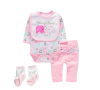Scnbom Reborn Baby Dolls Clothes for 17-22 inch newborn babies Girl Outfits Accesories (Light pink elephant 3pcs Set)