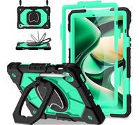 Scnioy Case for Samsung Galaxy Tab S10 Lite/S10 FE/S9 FE 10.9 Inch & Galaxy Tab S9 11 Inch, Rugged Samsung S10 FE Tablet Case with Pen Holder 360 Rotating Stand Shoulder Strap Screen Protector, Mint