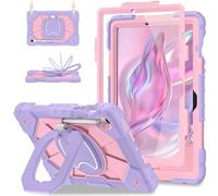 Scnioy Case for Samsung Galaxy Tab S10 Lite / S10 FE / S9 FE 10.9 Inch, Samsung Tab S9 11 Inch, Rugged Galaxy S10 Tablet Case with Pen Holder 360 Rotating Stand Shoulder Strap Screen Protector, Purple