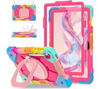 Scnioy Case for Samsung Galaxy Tab S10 Lite/S10 FE/S9 FE 10.9 Inch, Samsung Tab S9 11 Inch, Rugged Galaxy S10 Tablet Cover with Pen Holder 360 Rotating Stand Shoulder Strap Screen Protector, Rainbow