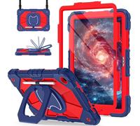 Scnioy for Galaxy Tab A11+ Plus/A9+ Case 11”, Rugged Case for Samsung Galaxy A11 Plus/ A9 Plus Tablet with 360 Rotating Stand Screen Protector Shoulder Strap Pen Holder 2025/2023 Model, Navy Red