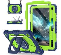 Scnioy for Galaxy Tab A9 Plus/A9+ Case 11”, Rugged Case for Samsung Galaxy A9+ Plus Tablet with 360 Rotating Stand Screen Protector Shoulder Strap Pen Holder, 2023 Model(SM-X210/X216/218), Navy Green