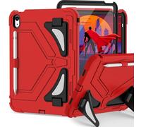 Scnioy for iPad A16 Case, Kids Protective Case for iPad 11th/10th Generation(2025/2022), Shockproof Cover with Multi Angles Kickstand Shoulder Strap Screen Protector 11/10.9 Inch, Red Black