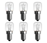 SCNNC 15W E14 Oven Bulb Dimmable, 85LM Warm White 2300K, Oven Light Bulb 300 Degree Heat Resistant, T22 E14 Incandescent Bulbs for Himalayan Salt Lamp, Microwave, Oven and Fridge, 6 Pack