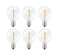 SCNNC 1W E12 G40 LED Bulbs Outdoor 220V, IP54 Waterproof Warm White 2700K LED Filament Globe G40 Replacement Bulbs for Outdoor Garden String Lights Party Festoon Light, Pack of 6