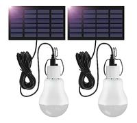 SCNNC 3W Solar Powered LED Shed Light Bulb with Cable 3.45M USB Work Light